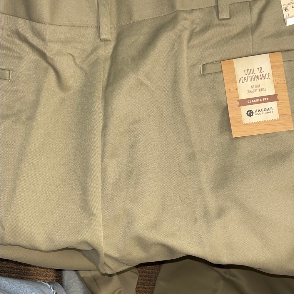 Haggar Men's Cool 18 Performance Khaki Chinos